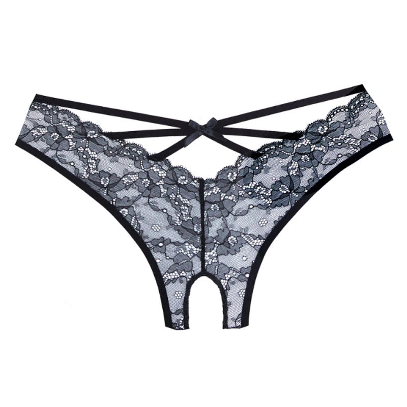Allure Open Panty With Lace Front & Lace Strap Back