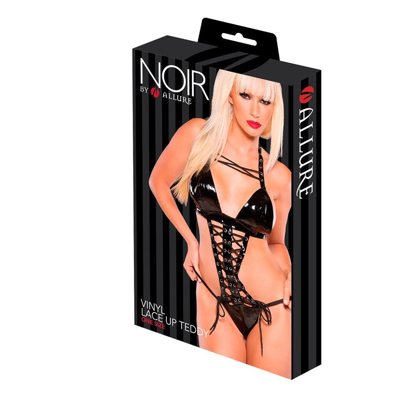 Noir Pvc Laceup Teddy