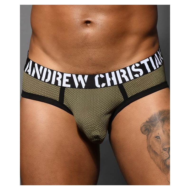Andrew Christian Military Mesh Brief with Almost Naked