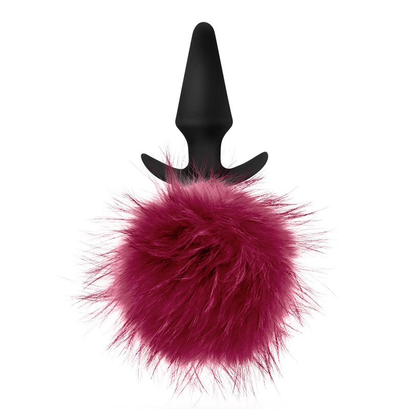 Pom Plugs - Fur Pom Pom - Burgundy
