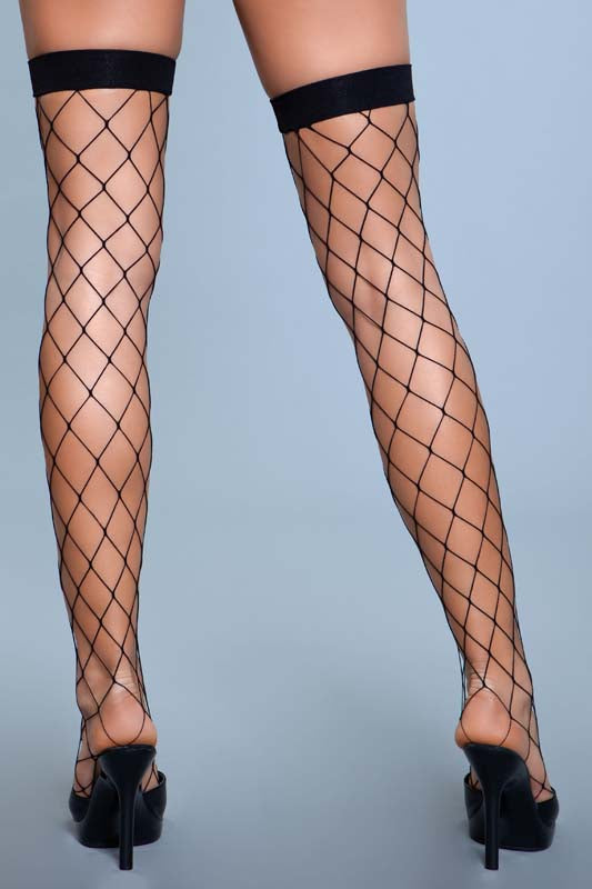 Spandex Fence Net Stockings With Reinforced Toe