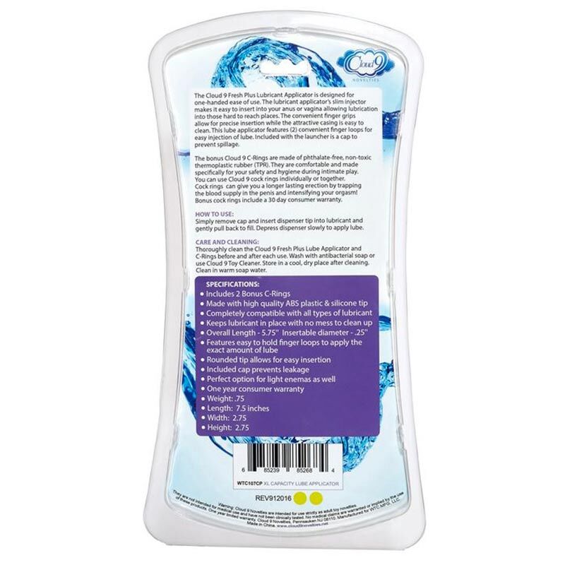 Premium Xl Lube Applicator With 2 Bonus Cockrings