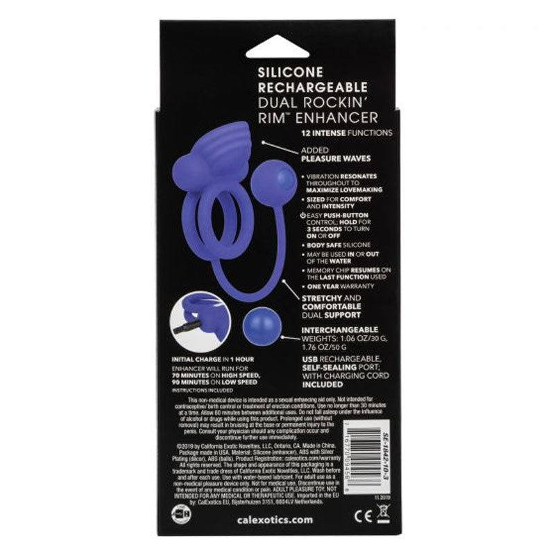 Silicone Rechargeable Dual Rockin Rim Enhancer