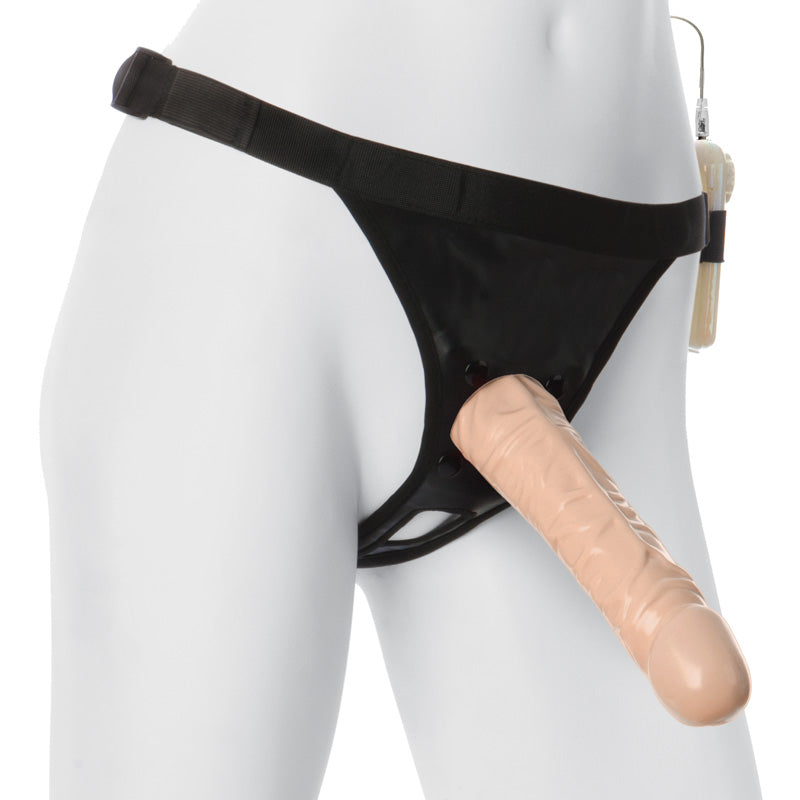 Vac-U-Lock Vibro Ultra Harness 2 & Plug With 8 Inch Dong - Non-retail Packaging