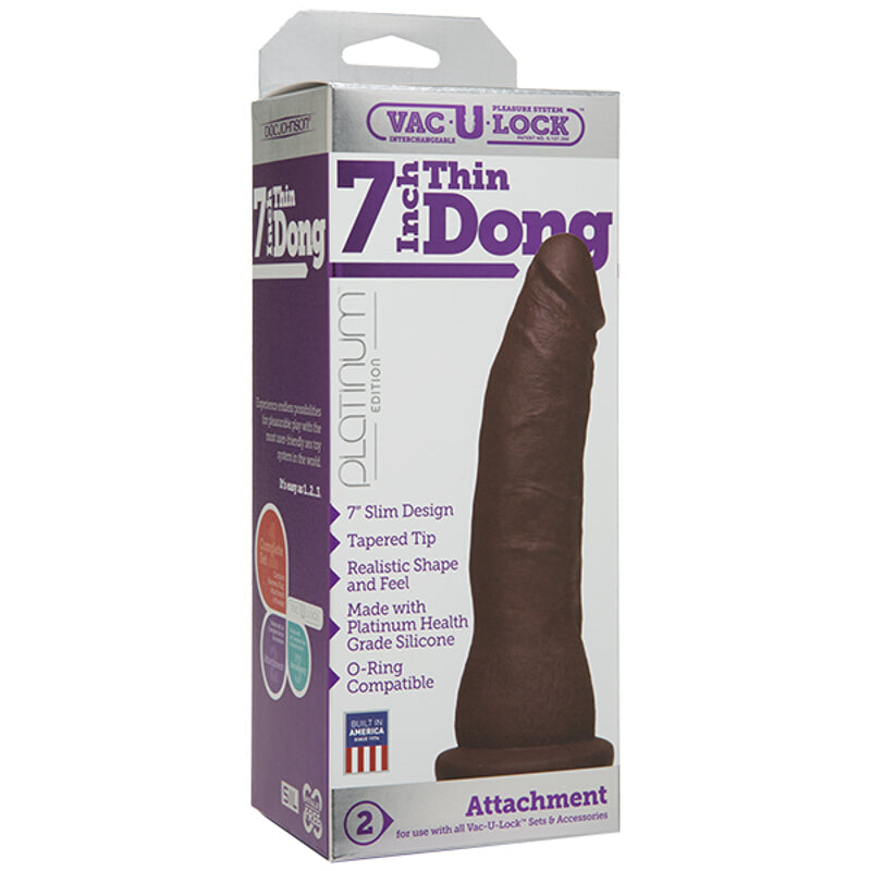 Vac-U-Lock- Platinum - 7 Inch Thin Dong - Non-retail Packaging