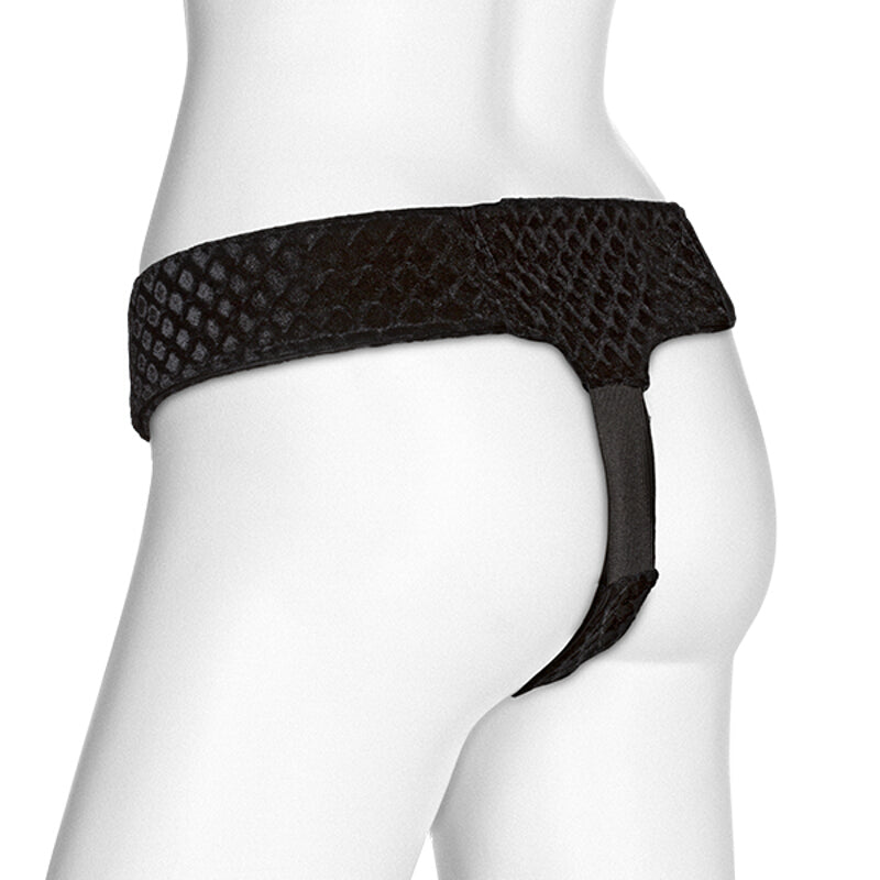 Vac-U-Lock - EZ Rider Thong - Velvet Harness with Plug - Non-retail Packaging
