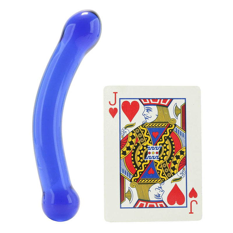6 Inch Blue Curved G-spot Glass Dildo