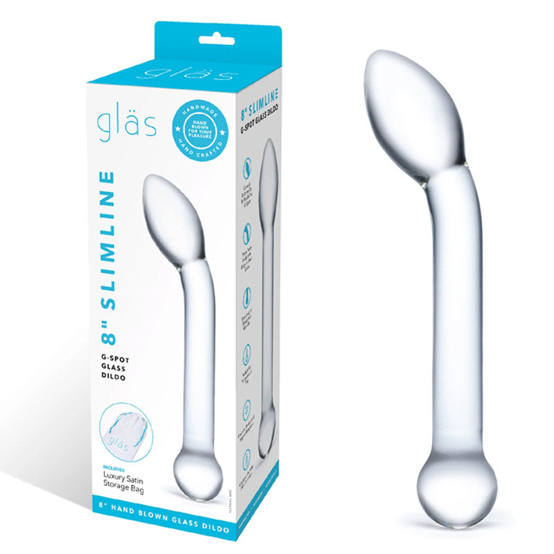 8 Inch Slimline G-Spot Glass Dildo