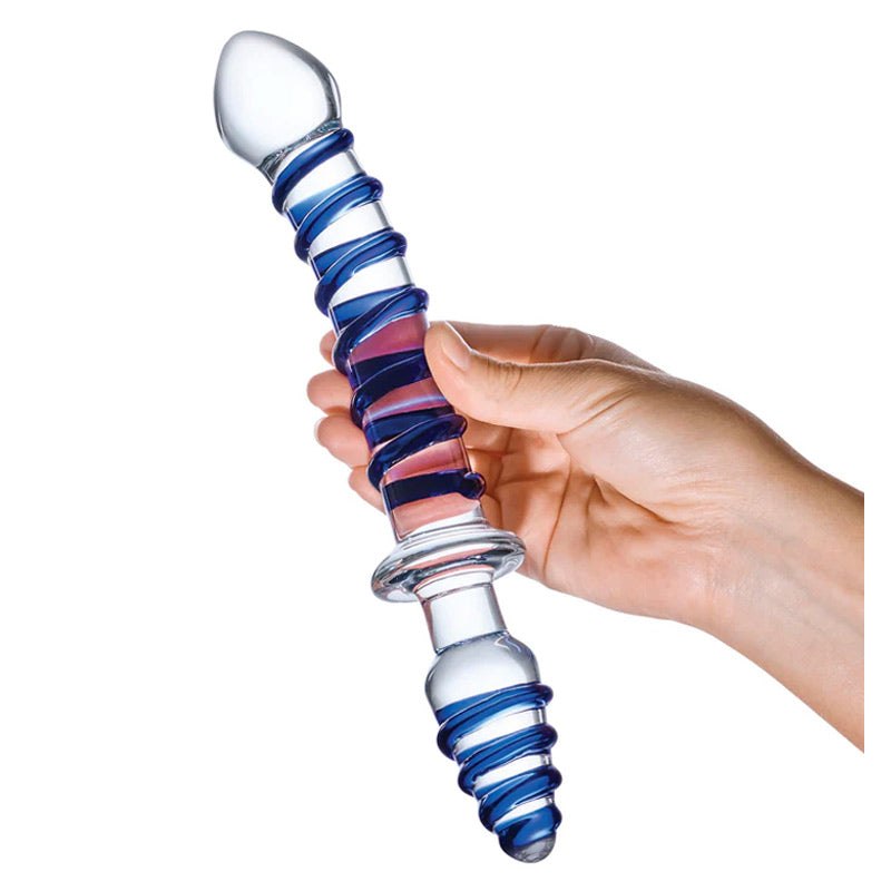 10 Inch Mr. Swirly Double Ended Glass Dildo & Butt Plug