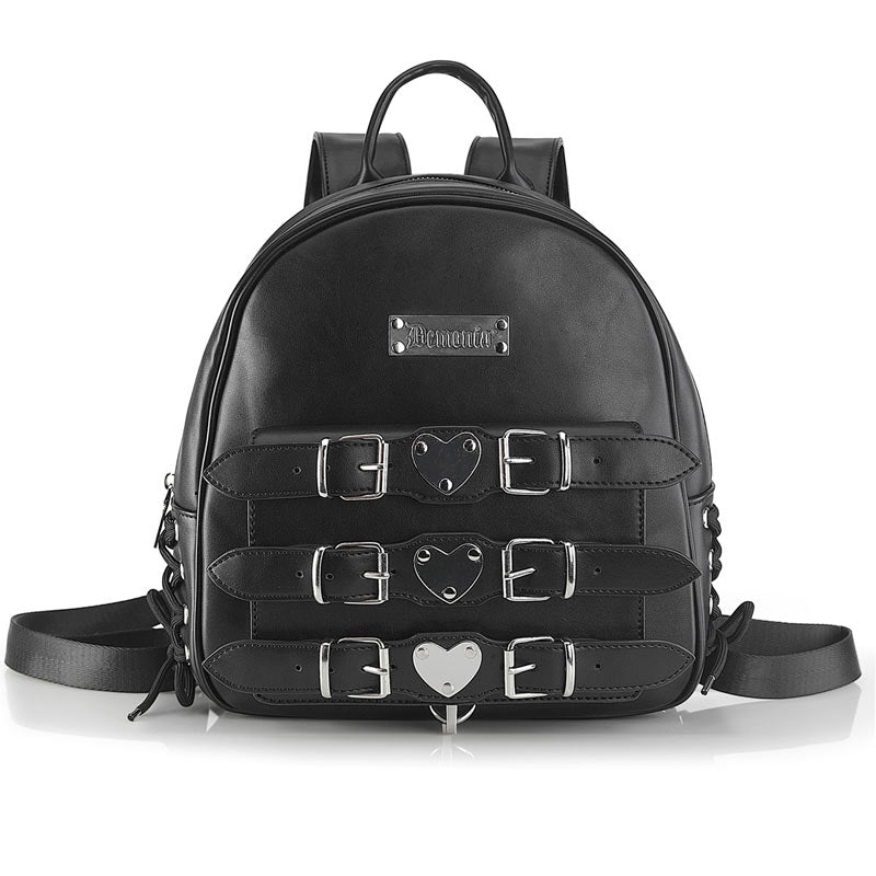 Demonia Faux Leather Mini Backpack with Padded Adjustable Shoulder Straps