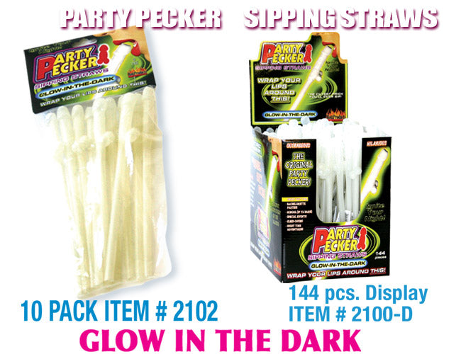Party Pecker Straws GID