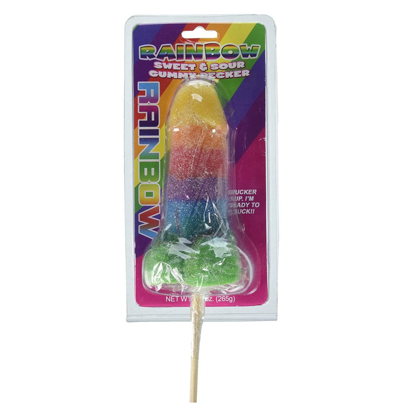 Sweet & Sour Jumbow Rainbow Gummy Cock Pop