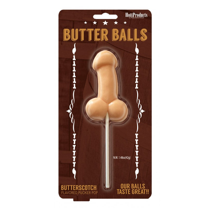 Butter Balls Butterscotch Flavored Pecker Pop