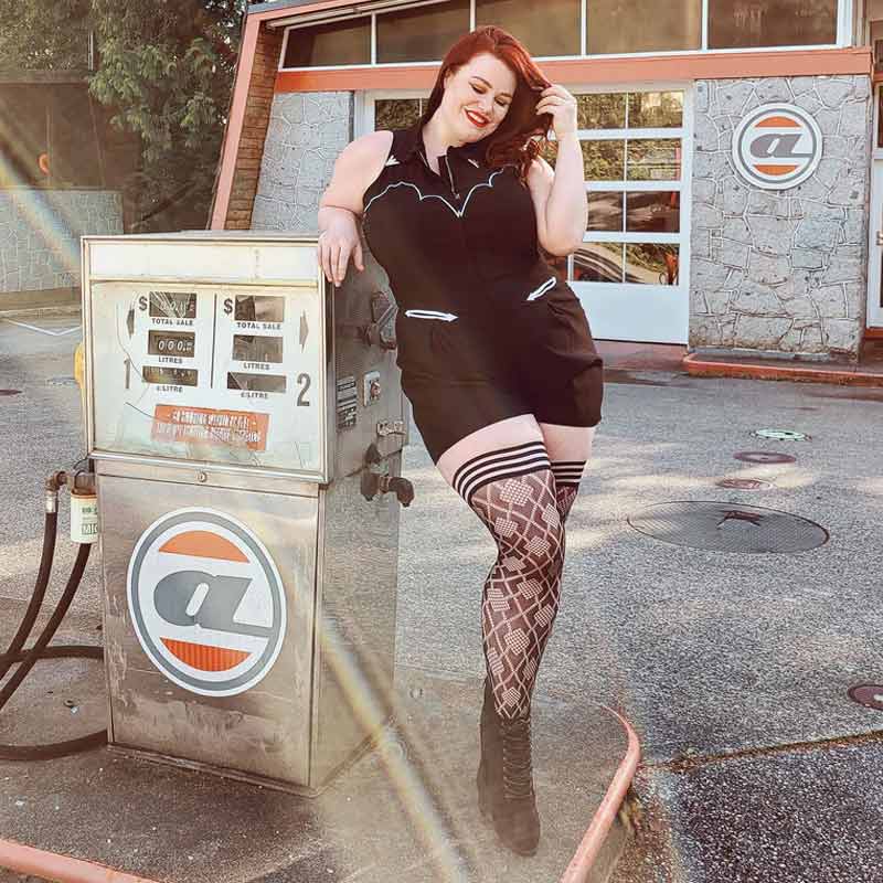Kixies Elle Diamond Fishnet Thigh High Tights