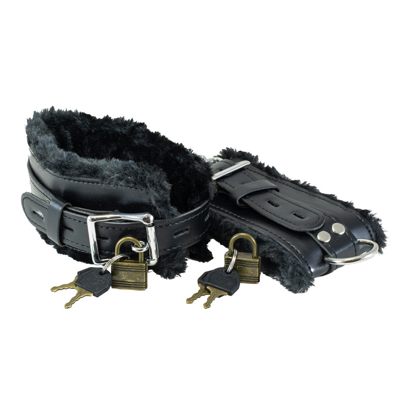 Fur Lined Lockable Ankle Restraints - Packed In Sealed Foil Bags