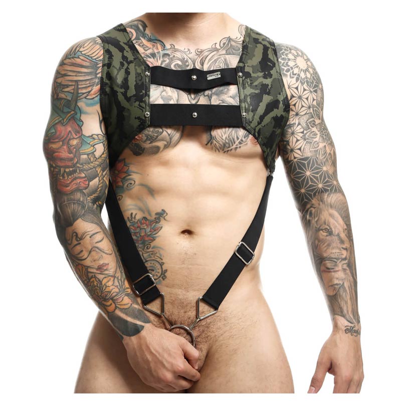 DNGEON Croptop Cockring Harness by MOB