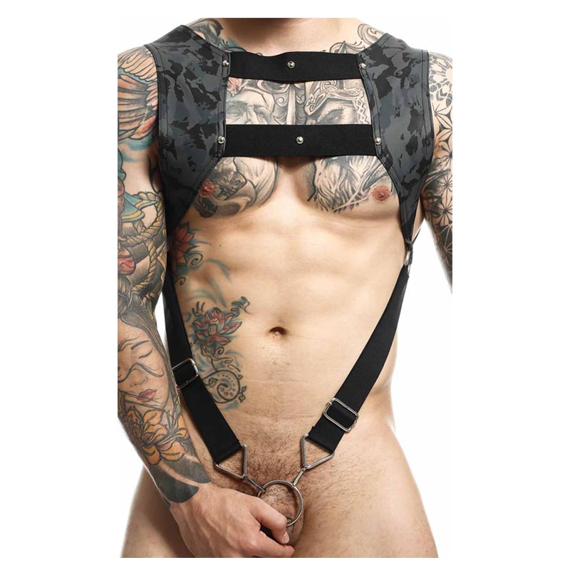 DNGEON Croptop Cockring Harness by MOB