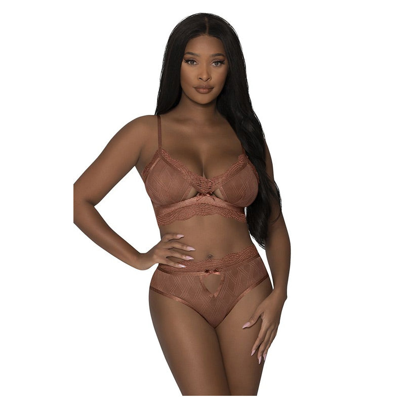 Caramel Kiss Bralette And Open Back G Panty
