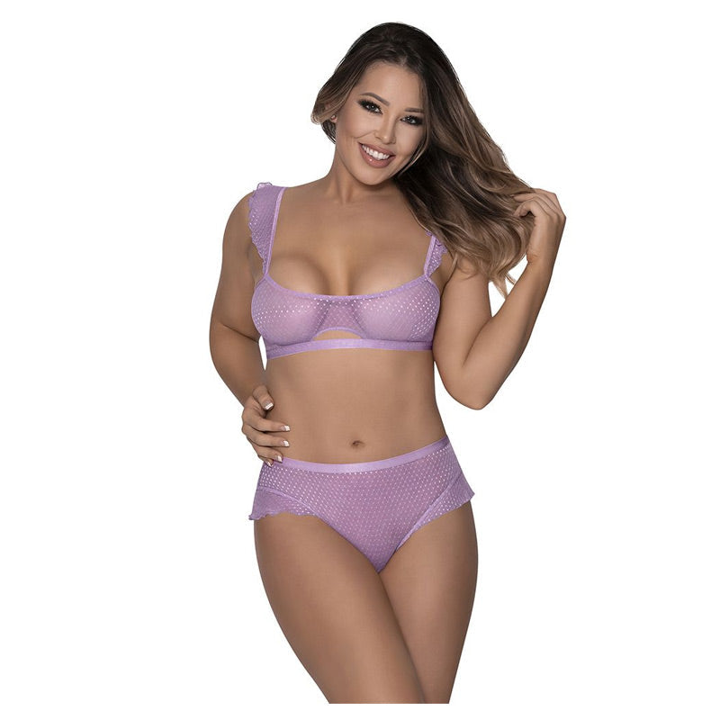 Girl Next Door Flutter Sleeve Keyhole Bralette And Panty Set