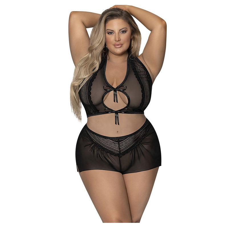 Modern Romance Tie Front Halter And Tap Pant