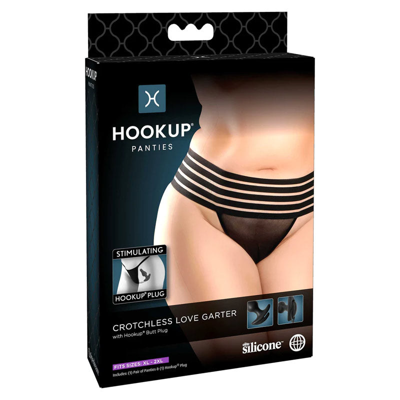 Hookup Panties Crotchless Love Garter