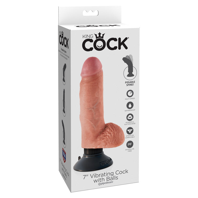 Pipedream King Cock 7 Inch Vibrating Cock with Balls