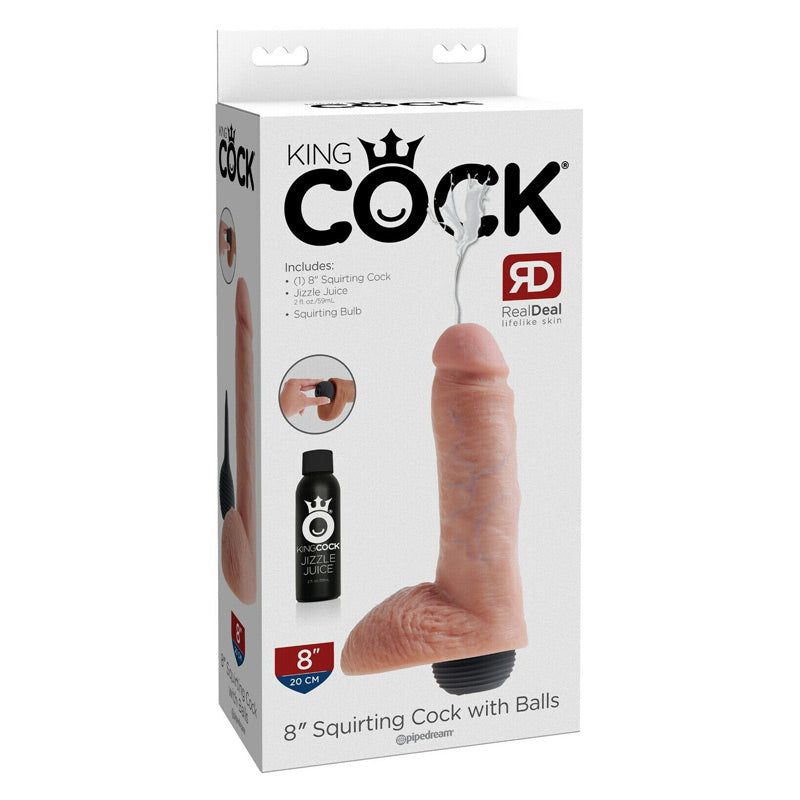 King Cock 8 Inch Squirting Cock with Balls