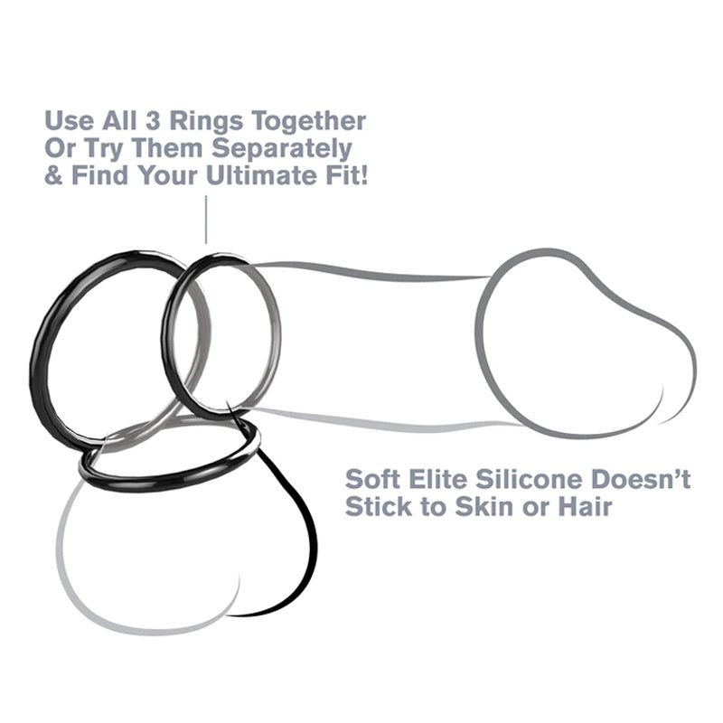 Silicone 3-Ring Stamina Set