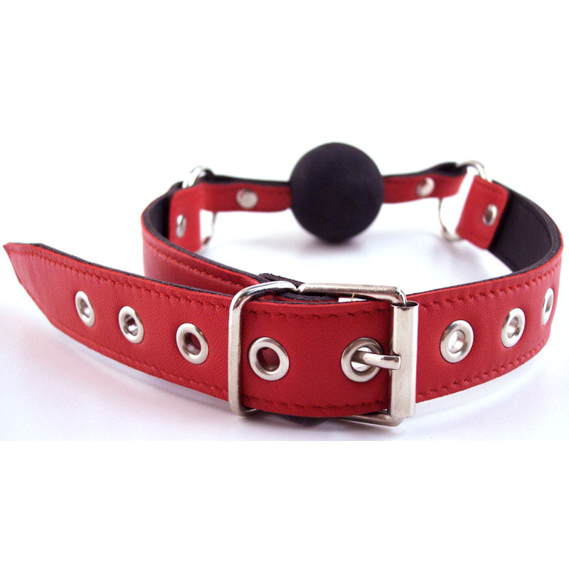Rouge Garments Leather Ball Gag with Rubber Ball