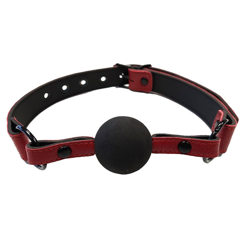 Rouge Garments Leather Ball Gag with Rubber Ball