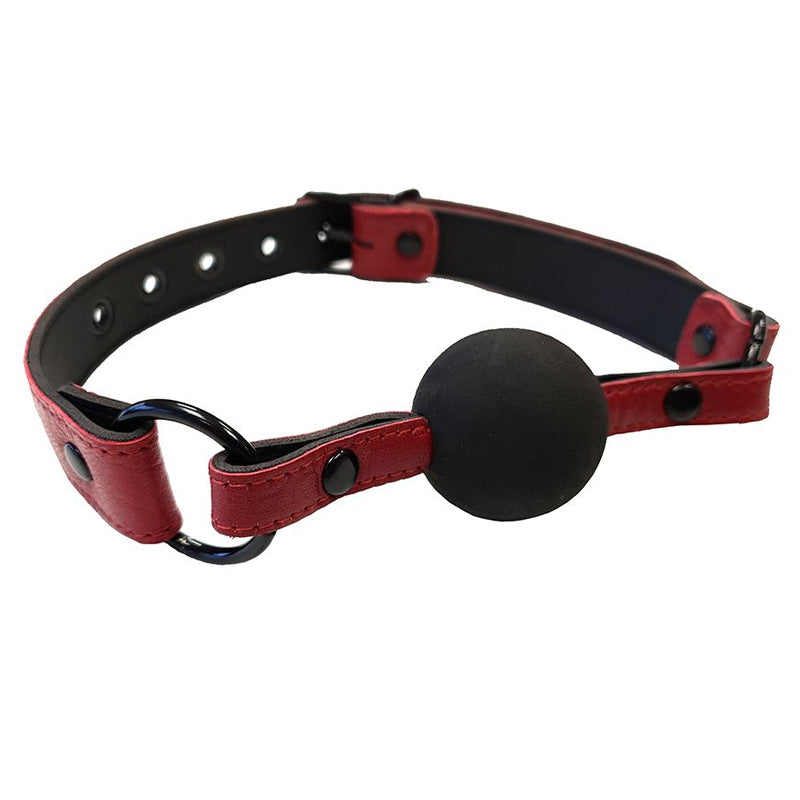 Rouge Garments Leather Ball Gag with Rubber Ball