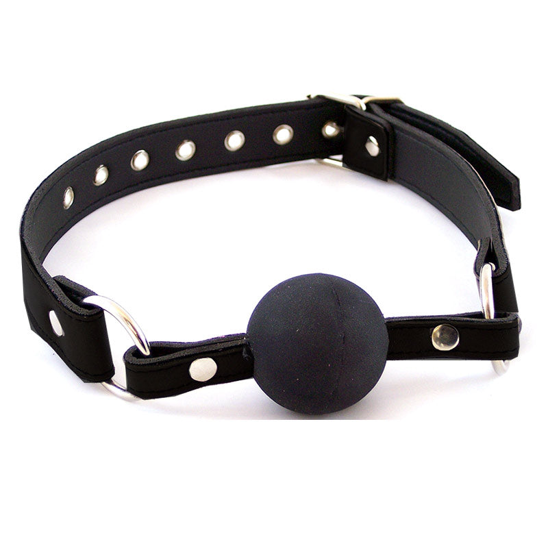 Rouge Garments Leather Ball Gag with Rubber Ball