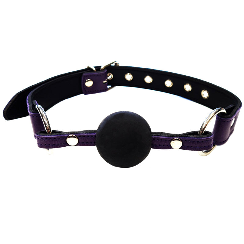 Rouge Garments Leather Ball Gag with Rubber Ball