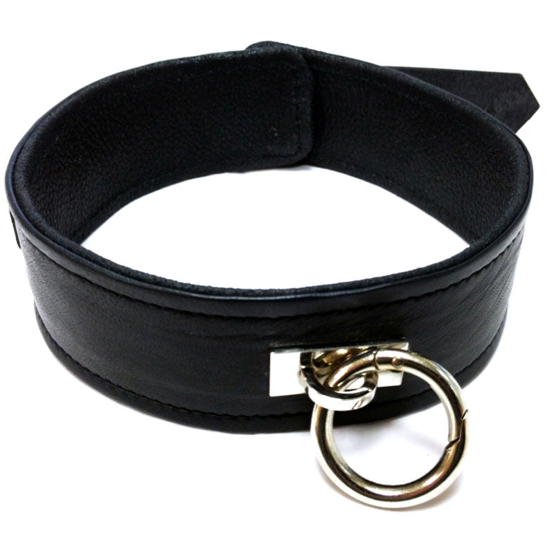 Rouge Garments Plain Leather Collar with Removable O-Ring