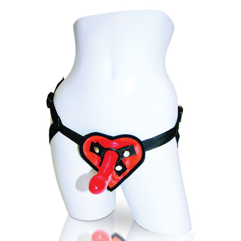 SportSheet Heart Harness & Dildo - Non-retail Packaging