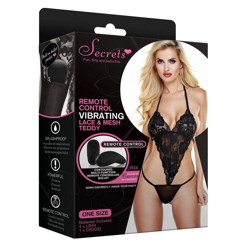 Remote Controlled Vibrating Lace And Mesh Triangle Teddy