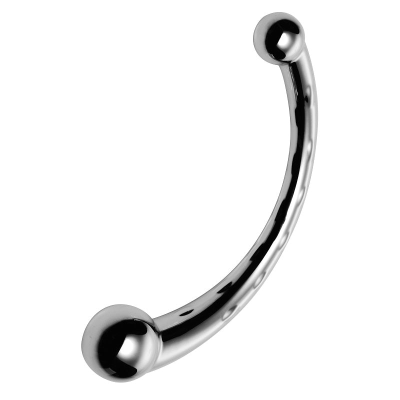 The Chrome Crescent Dual Ended Dildo