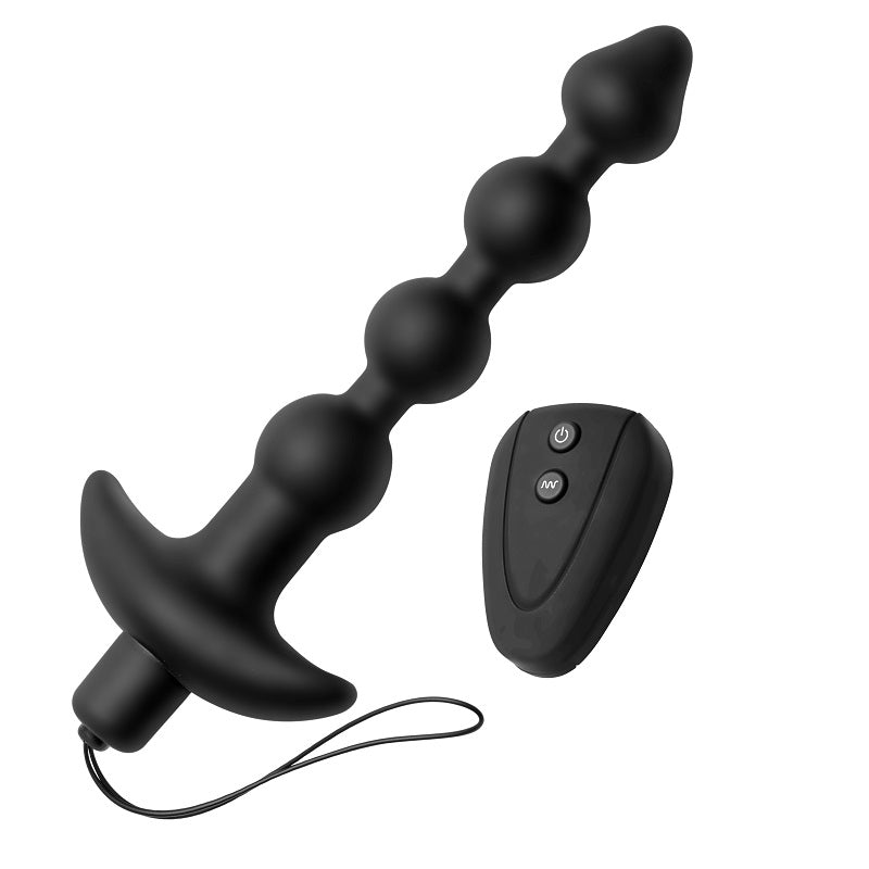 7 Speed Silicone Beaded Anal Vibe with Remote