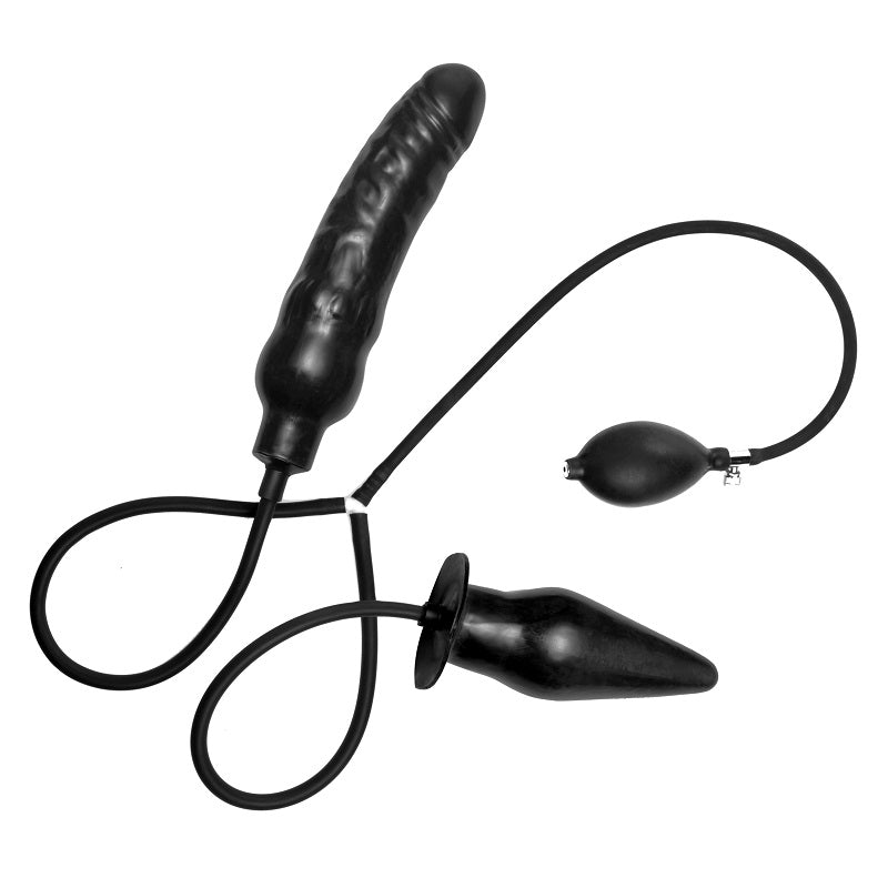 Deuce Double Penetration Inflatable Dildo And Anal Plug
