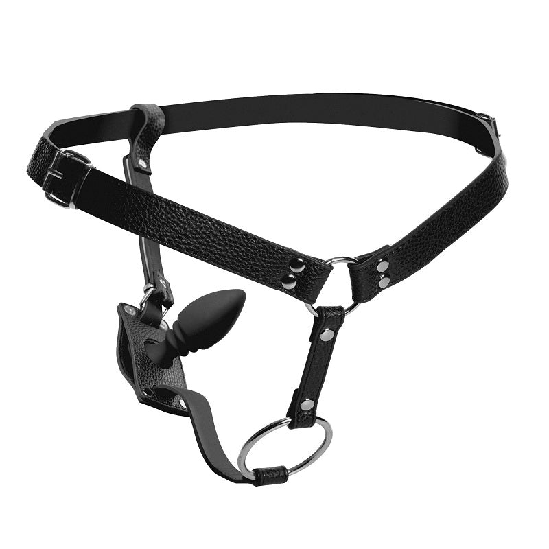 Male Harness with Silicone Anal Plug