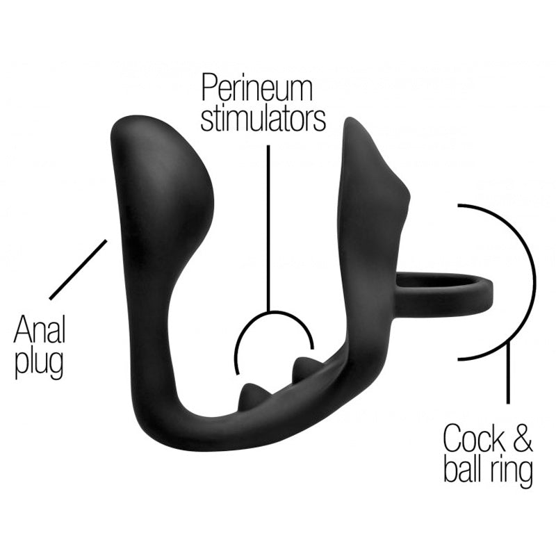 Excursion Triple Stim Anal Plug + Cock and Ball Ring