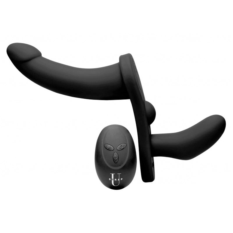 Double Take 10X Double Penetration Vibrating Strap-on Harness