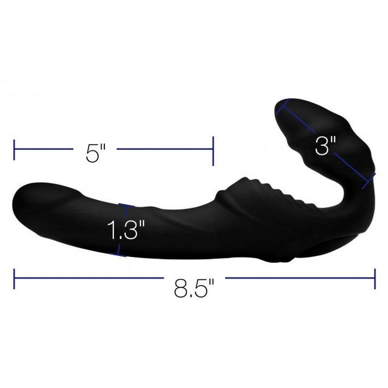 Pro Rider 9X Vibrating Silicone Strapless Strap-On with Remote Control