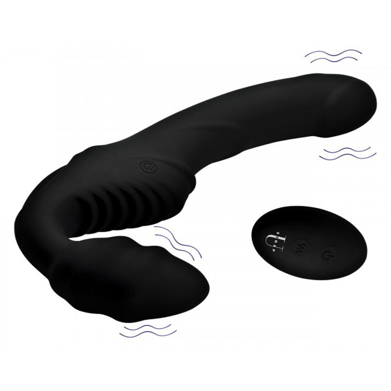 Pro Rider 9X Vibrating Silicone Strapless Strap-On with Remote Control