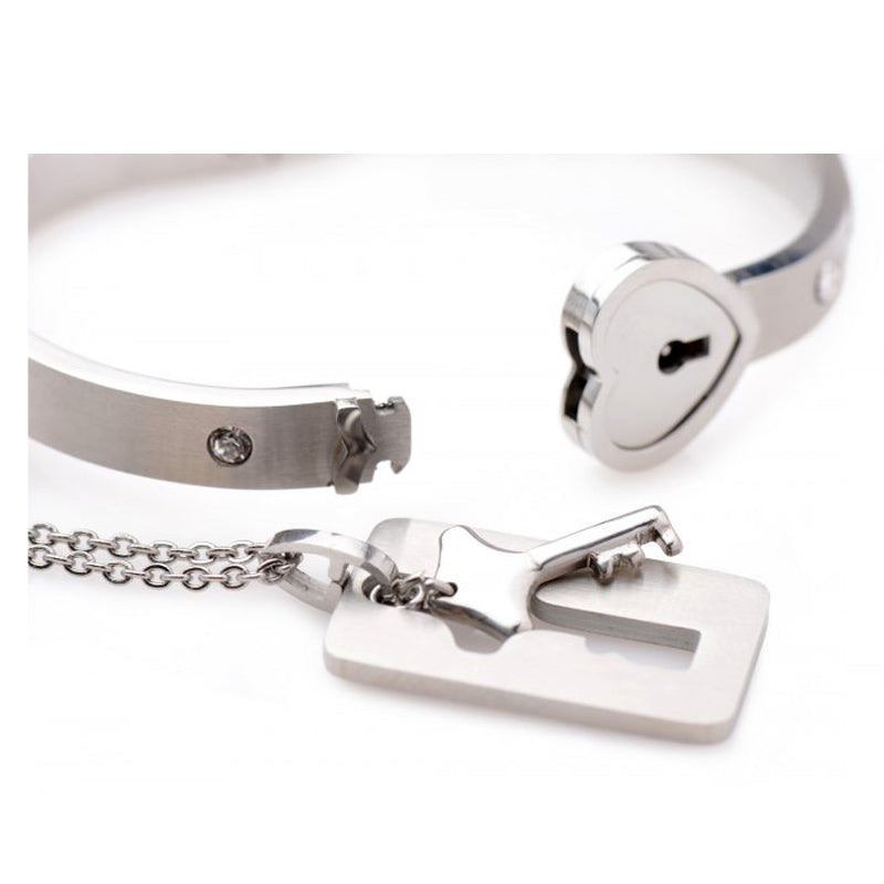 Cuffed Locking Bracelet & Key Necklace