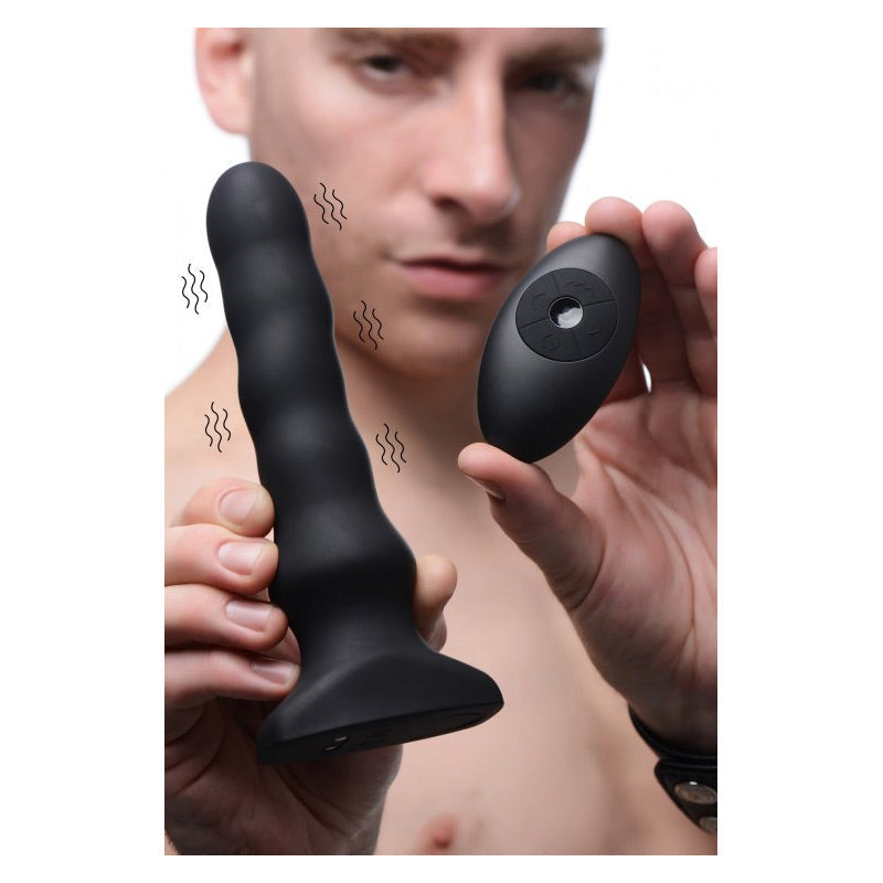Silicone Vibrating & Squirming Plug with Remote Control