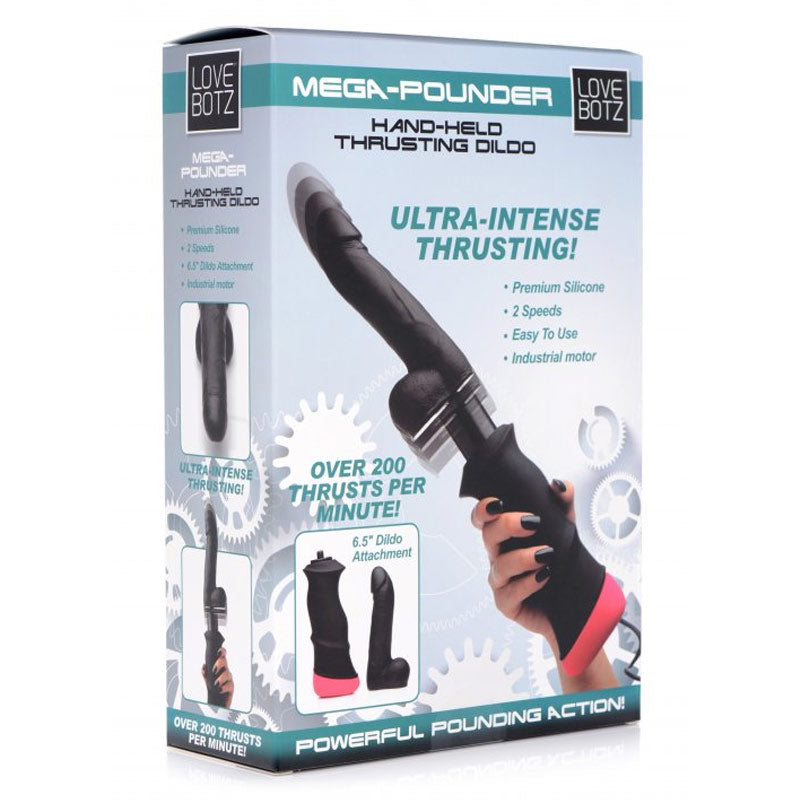 Mega-Pounder Hand-held Thrusting Silicone Dildo
