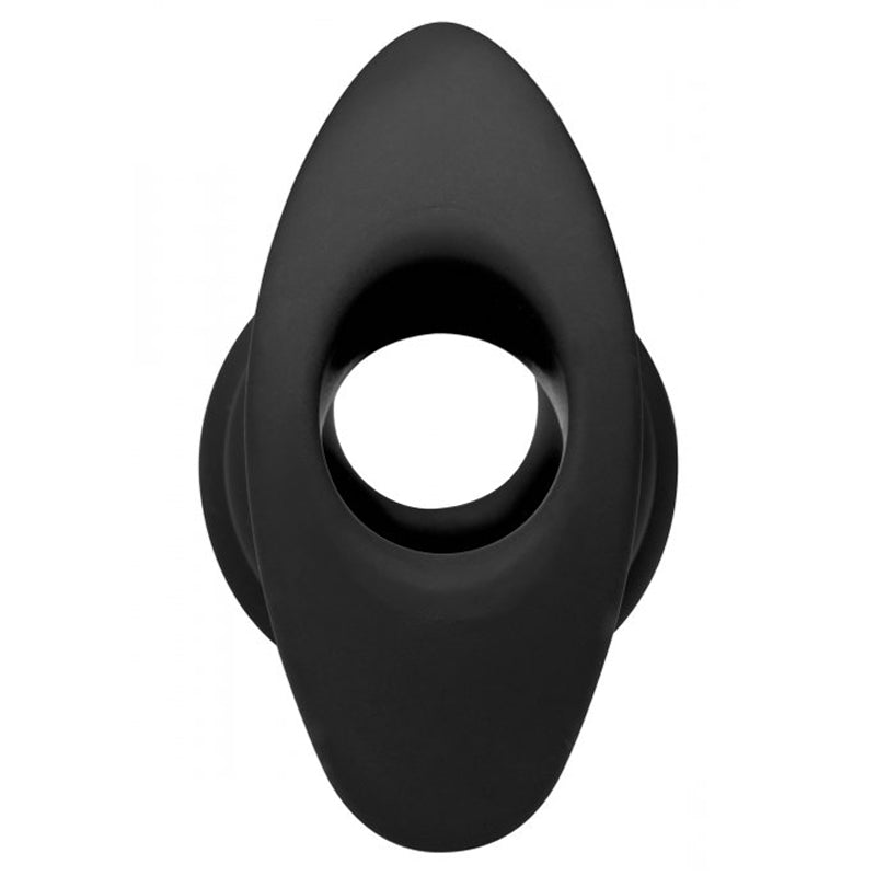 Silicone Ribbed Hollow Anal Plug - Large