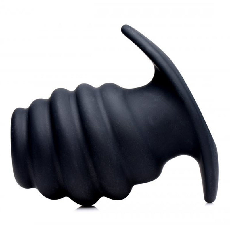 Silicone Ribbed Hollow Anal Plug - Medium