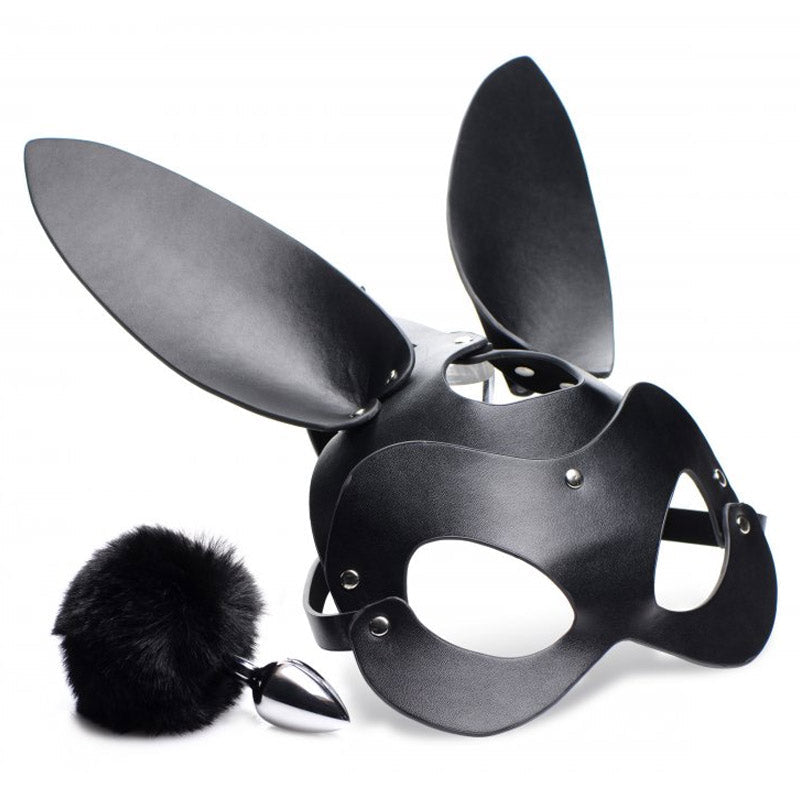 Bunny Tail Anal Plug and Mask Set